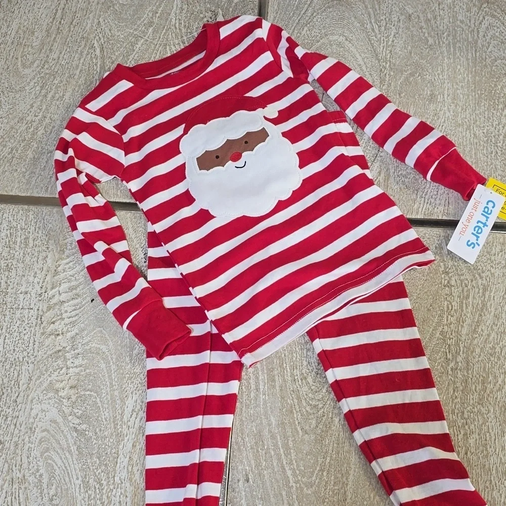 Carters Just For You Toddler Christmas Black Santa Pajamas Size 3T